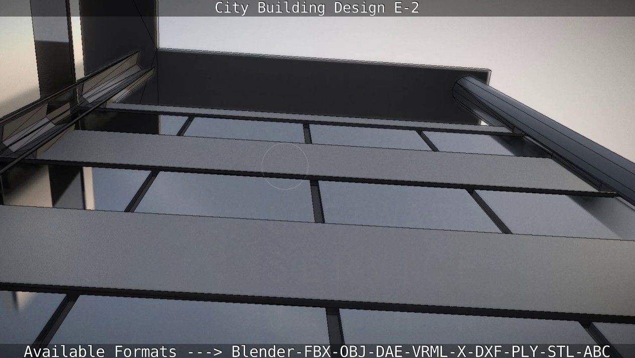 City Building Design E-2  Low-poly 3D model_88