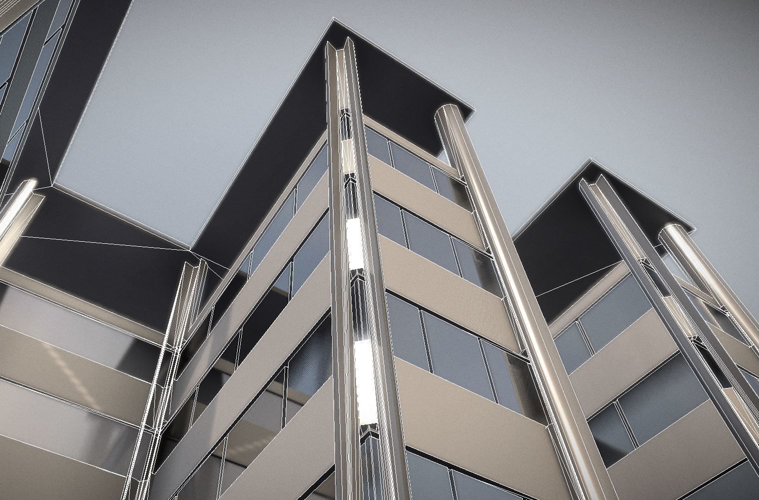 City Building Design E-2  Low-poly 3D model_2