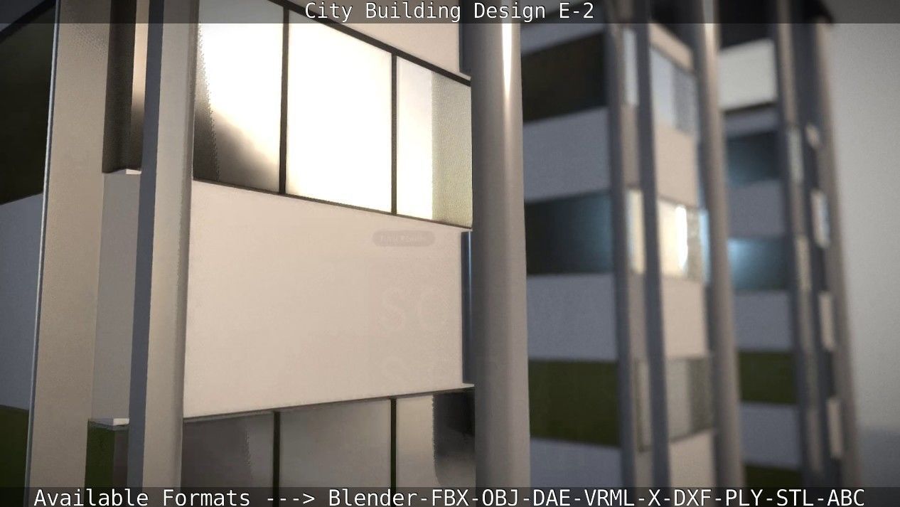City Building Design E-2  Low-poly 3D model_81