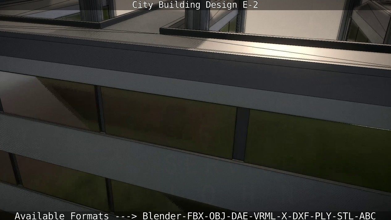 City Building Design E-2  Low-poly 3D model_49