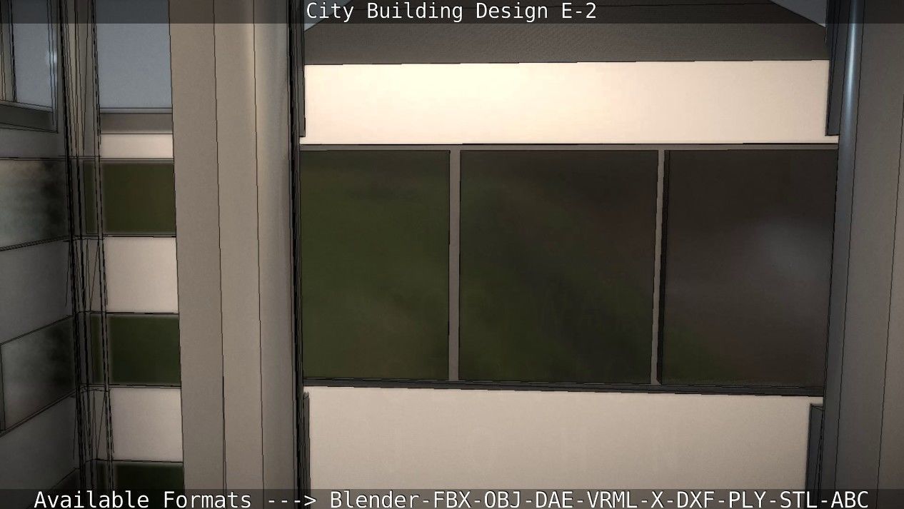 City Building Design E-2  Low-poly 3D model_90