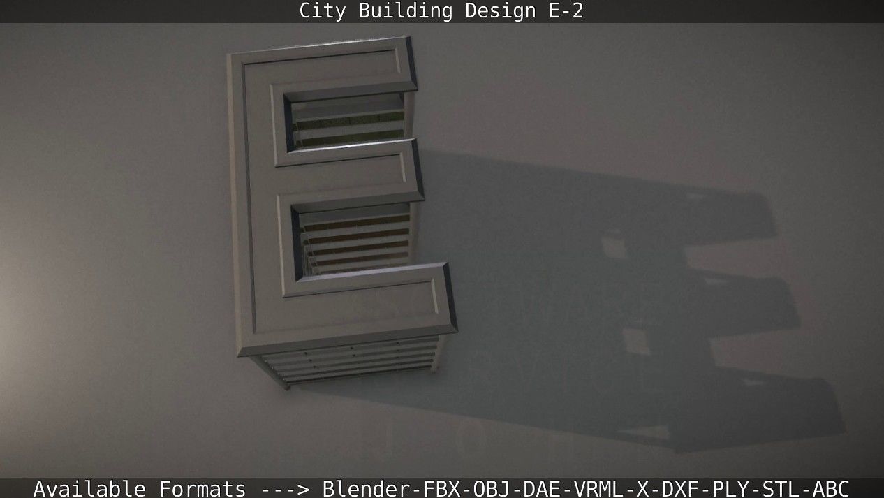 City Building Design E-2  Low-poly 3D model_28