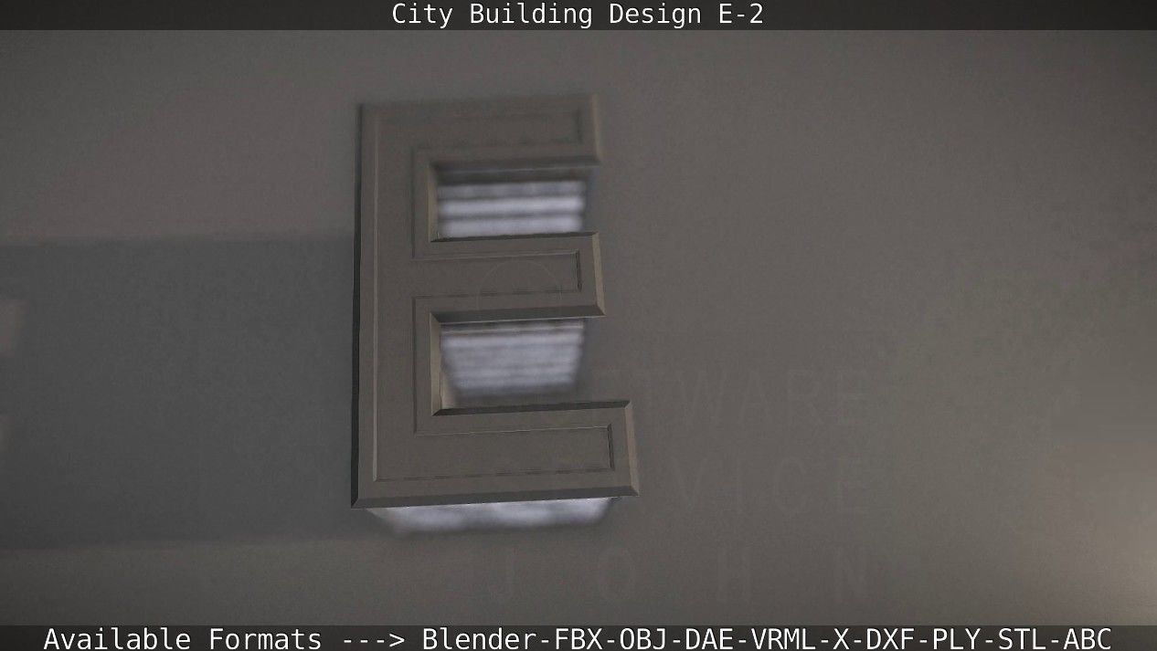 City Building Design E-2  Low-poly 3D model_31