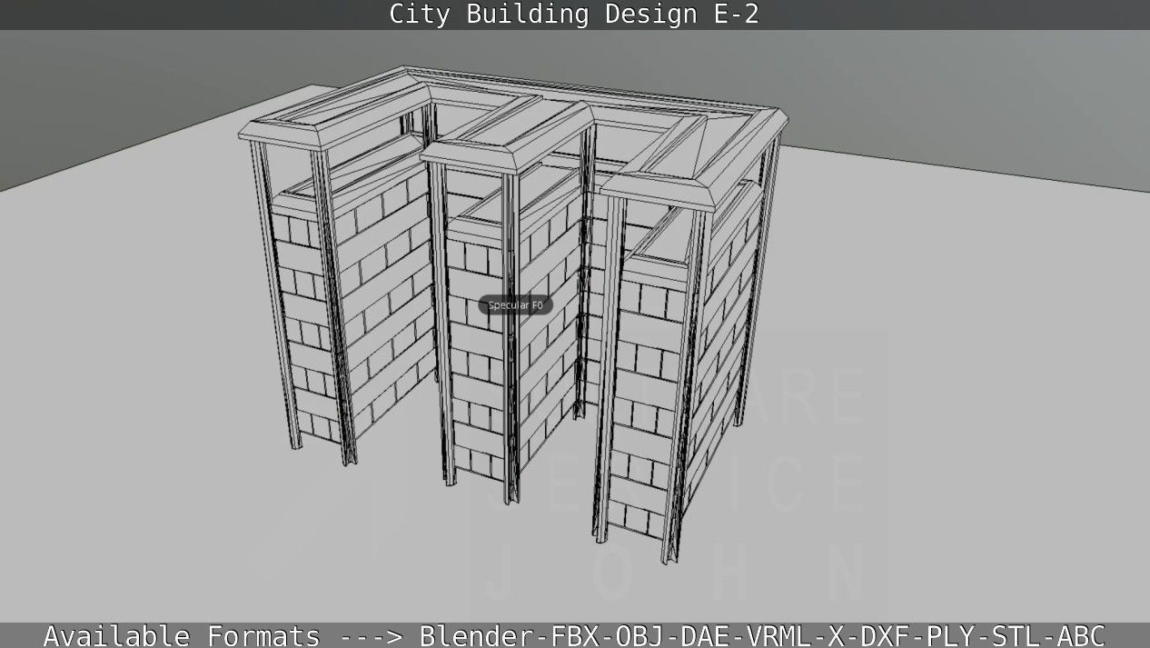 City Building Design E-2  Low-poly 3D model_67