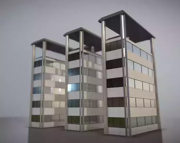 City Building Design E-2  Low-poly 3D model