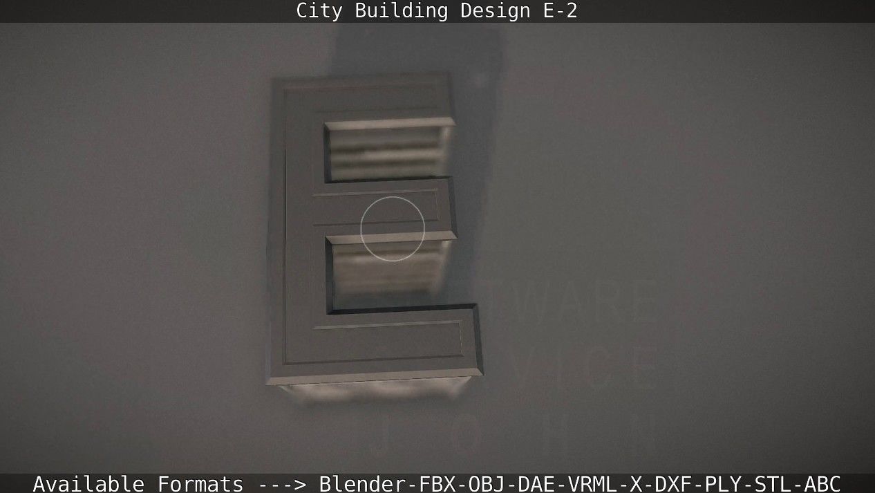 City Building Design E-2  Low-poly 3D model_30