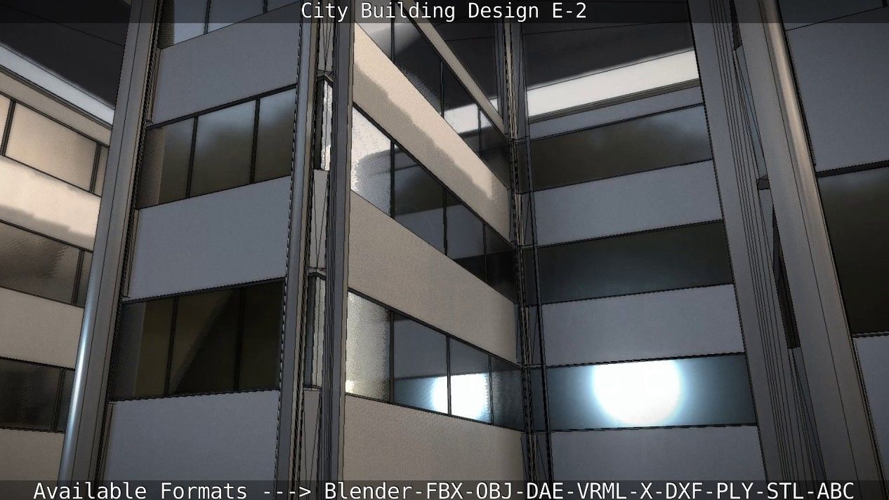 City Building Design E-2  Low-poly 3D model_42
