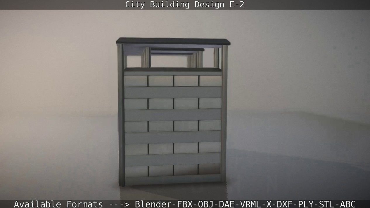 City Building Design E-2  Low-poly 3D model_20