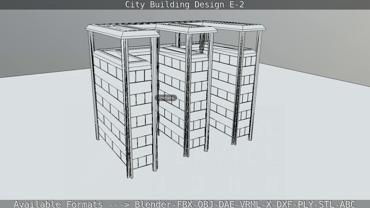 City Building Design E-2  Low-poly 3D model_58