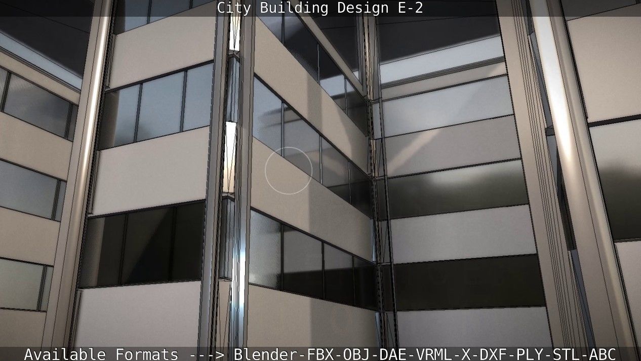City Building Design E-2  Low-poly 3D model_41