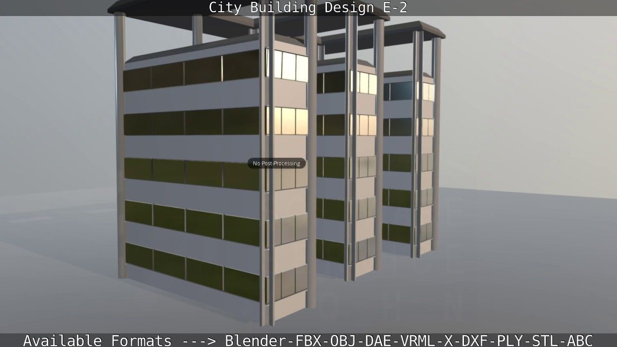 City Building Design E-2  Low-poly 3D model_77