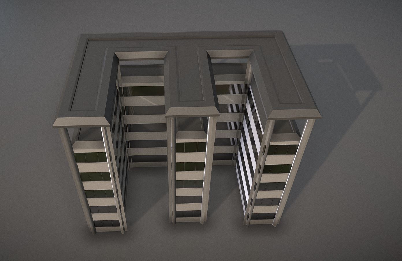 City Building Design E-2  Low-poly 3D model_6