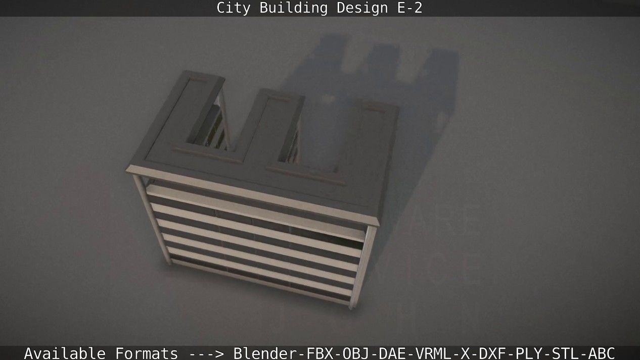 City Building Design E-2  Low-poly 3D model_27