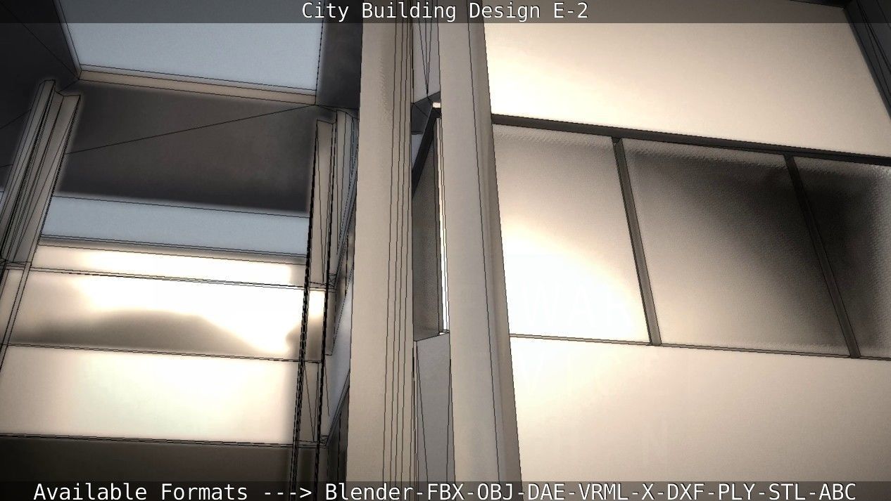 City Building Design E-2  Low-poly 3D model_85
