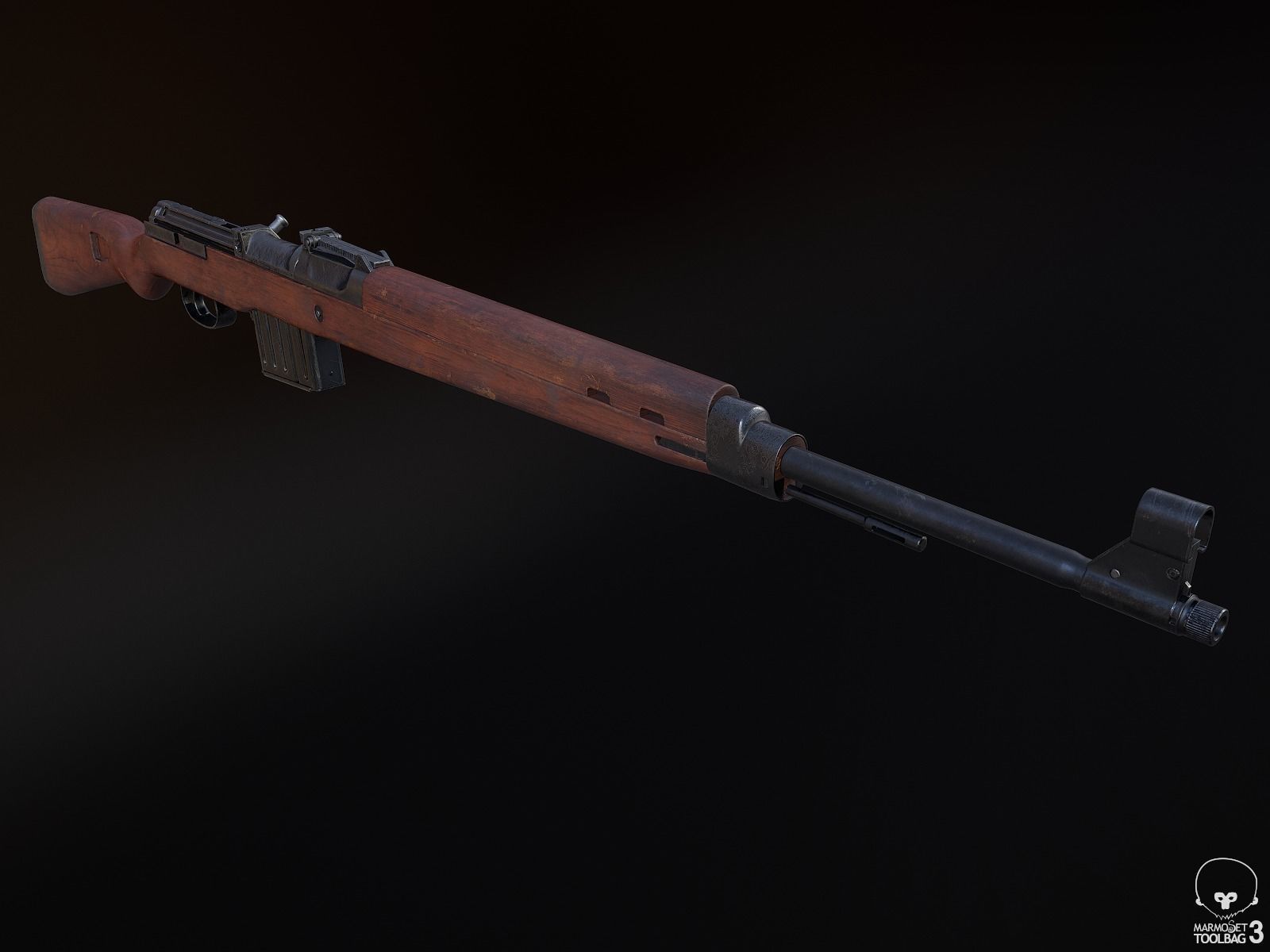 Gewehr 43 Rifle Low-poly 3D model_8