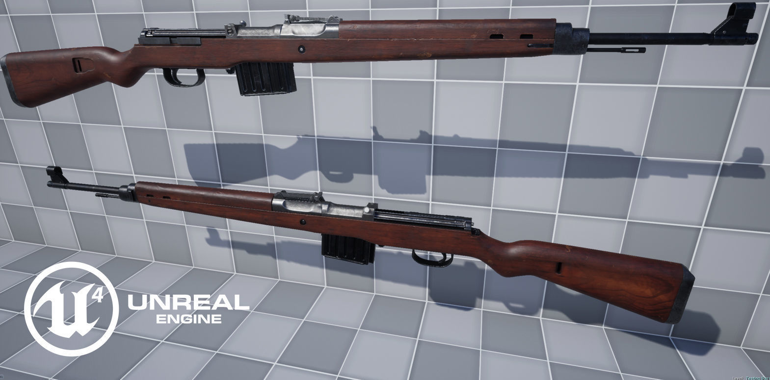 Gewehr 43 Rifle Low-poly 3D model_13