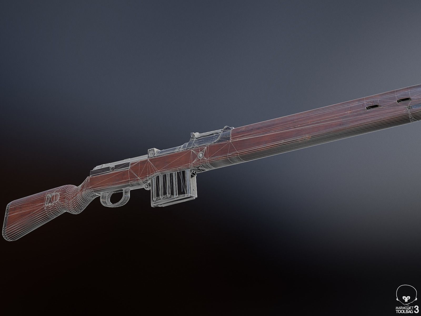Gewehr 43 Rifle Low-poly 3D model_11