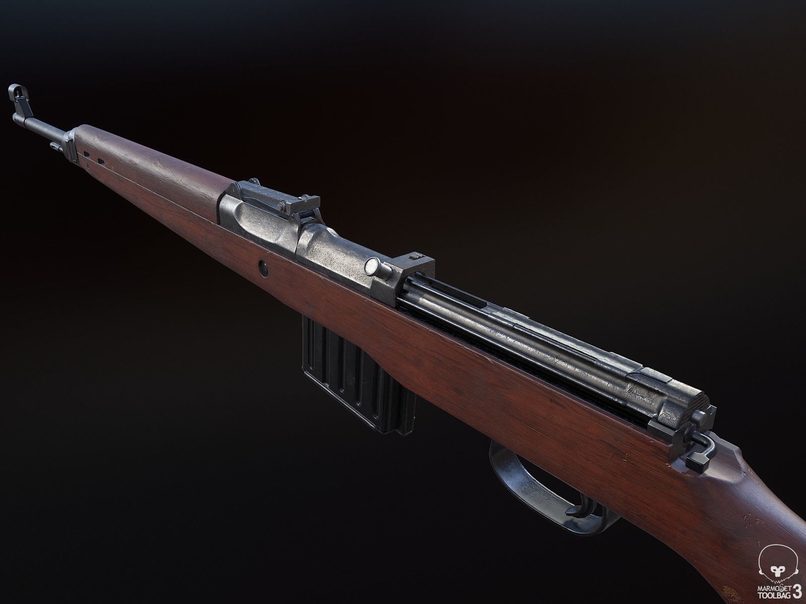 Gewehr 43 Rifle Low-poly 3D model_3