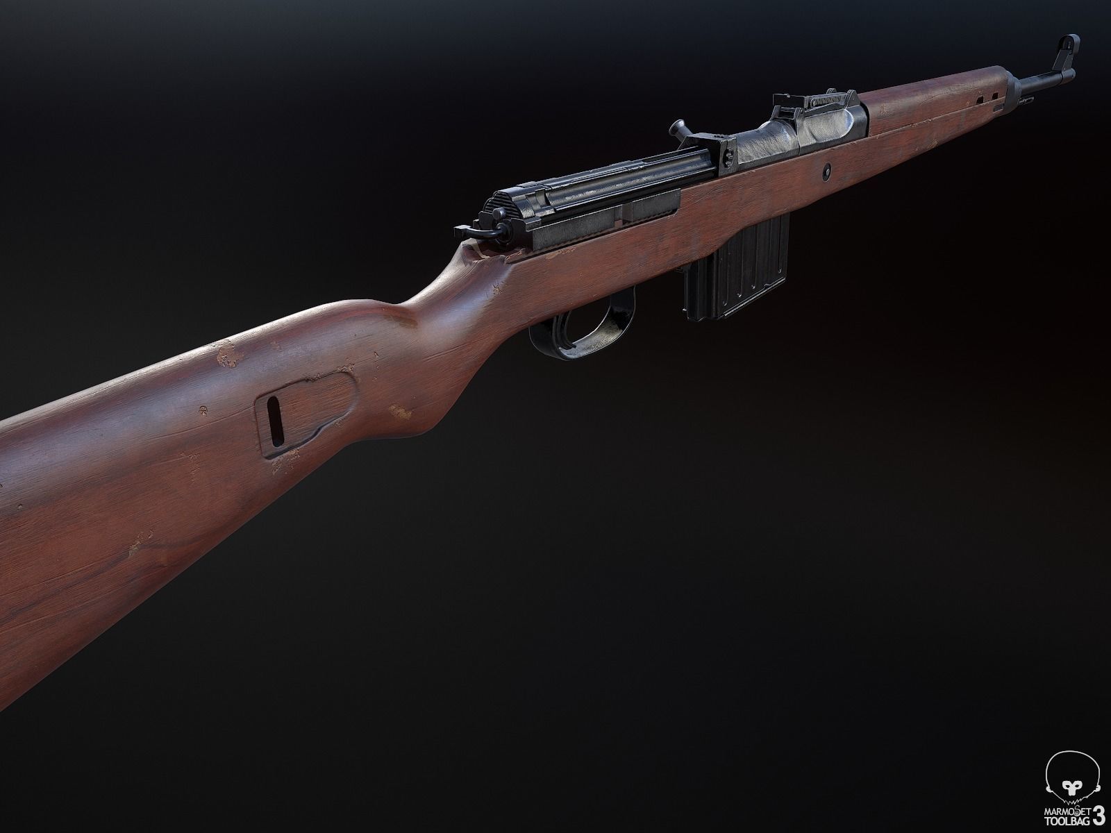 Gewehr 43 Rifle Low-poly 3D model_7