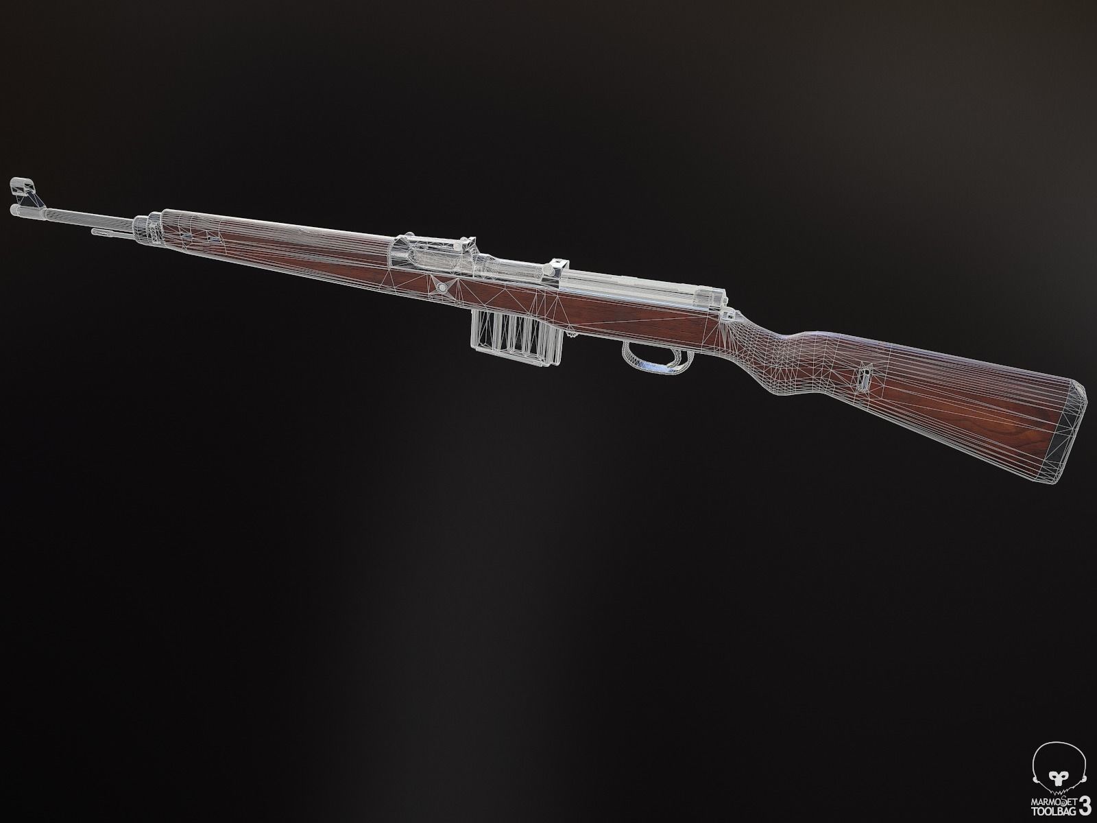 Gewehr 43 Rifle Low-poly 3D model_10