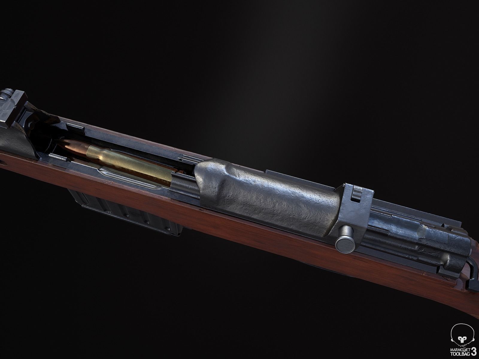 Gewehr 43 Rifle Low-poly 3D model_6