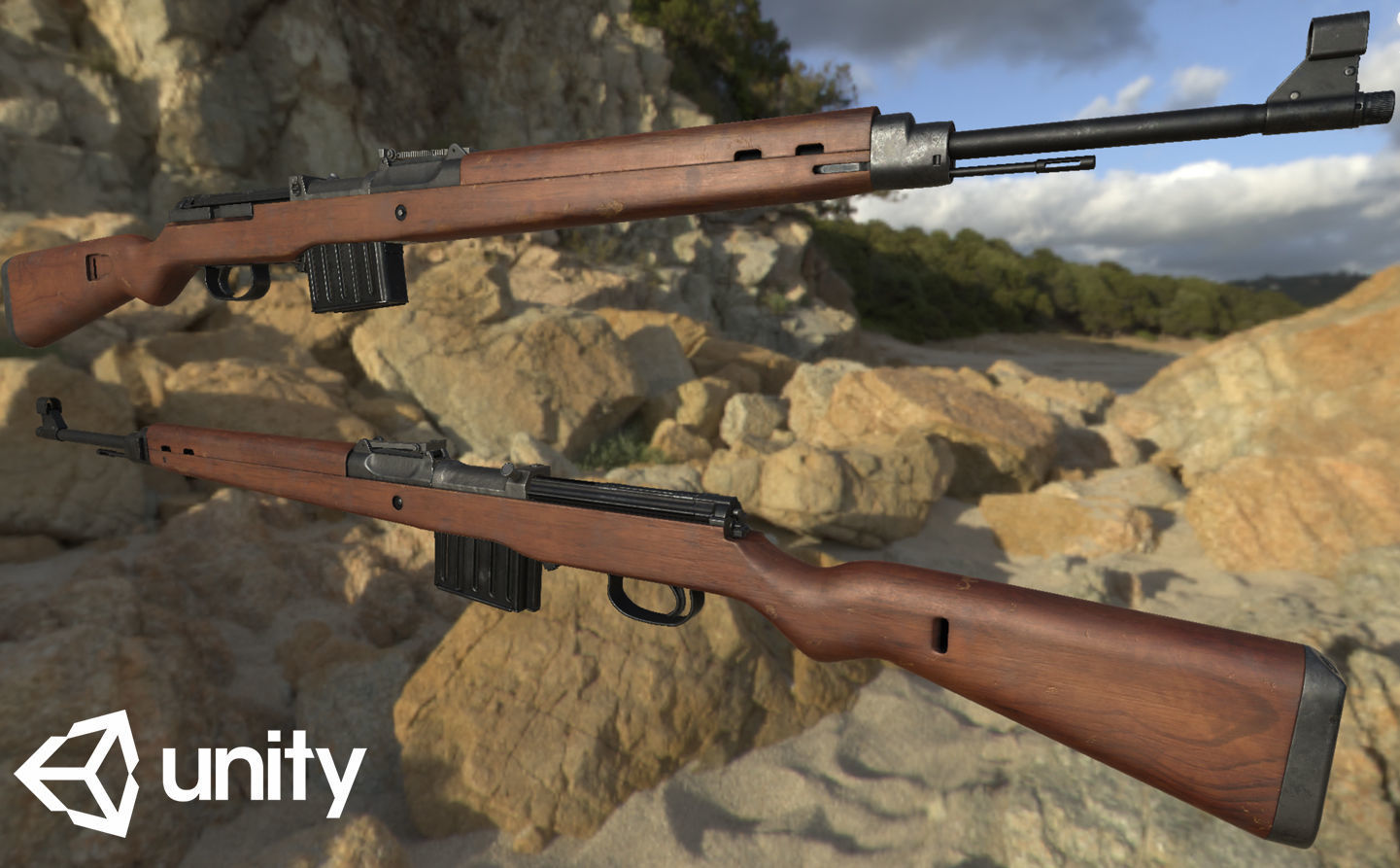 Gewehr 43 Rifle Low-poly 3D model_12