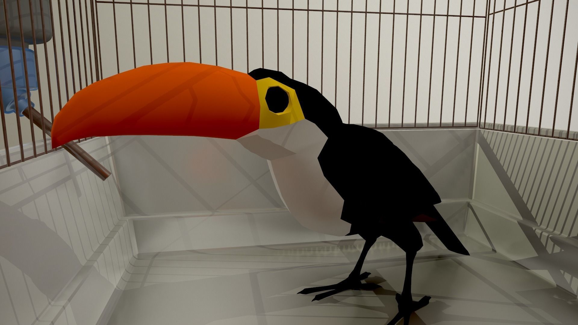 Bird cage house 3D model_2