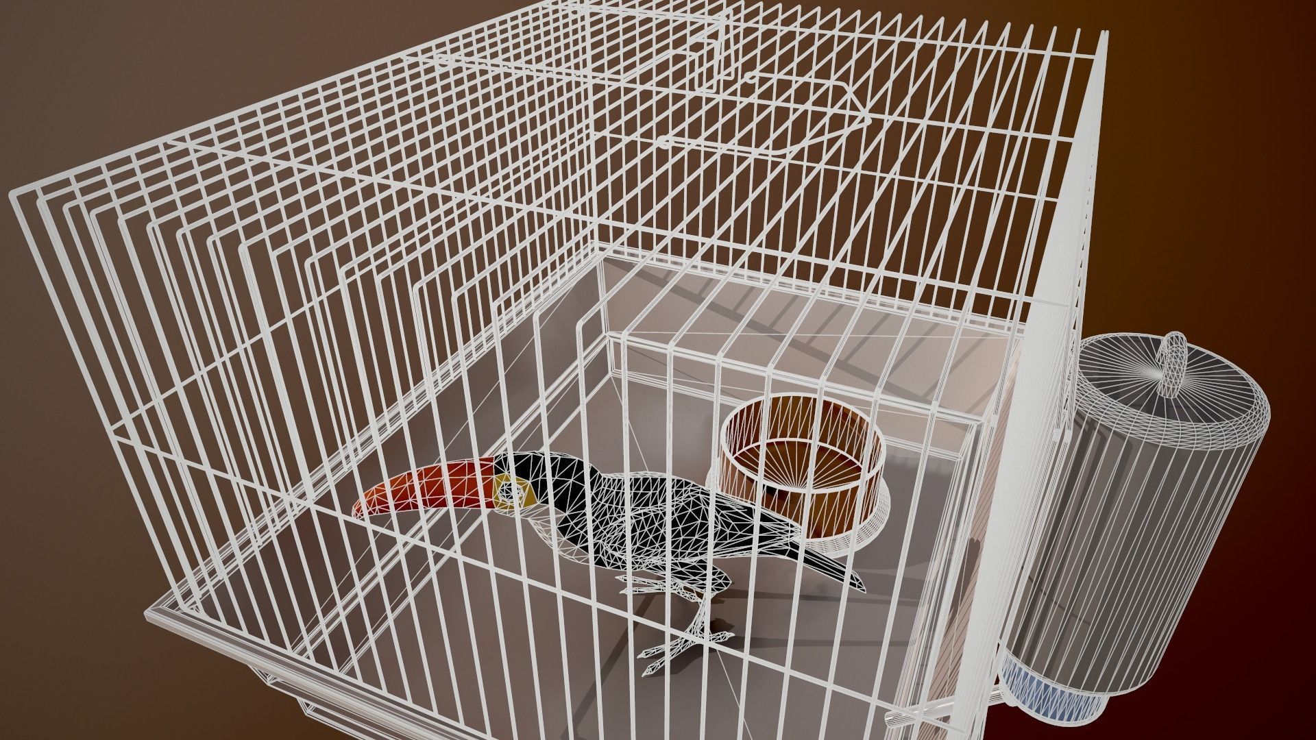 Bird cage house 3D model_1