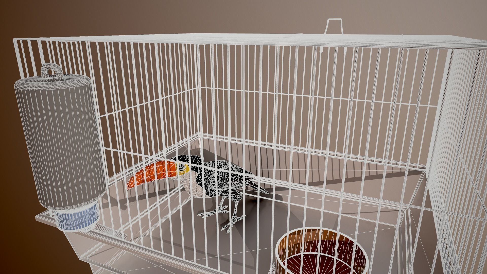 Bird cage house 3D model_5