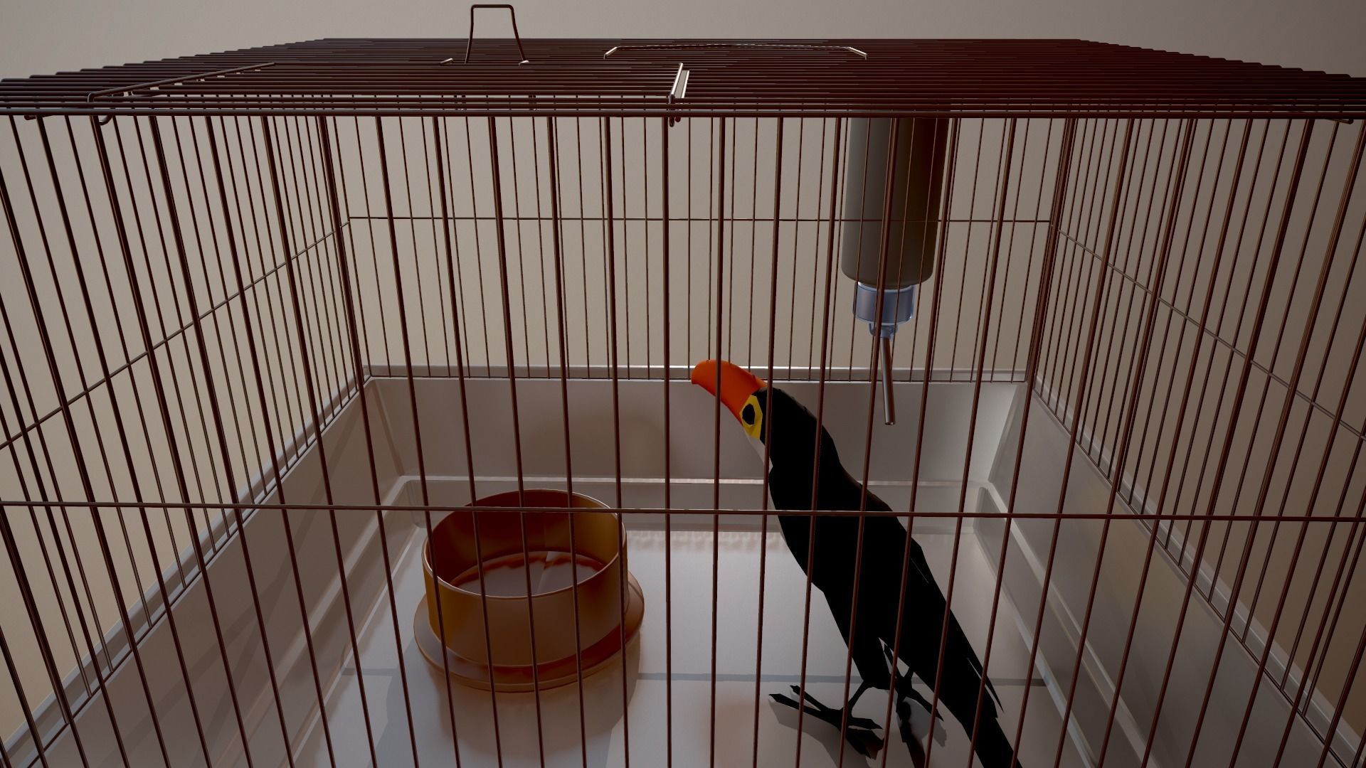 Bird cage house 3D model_10