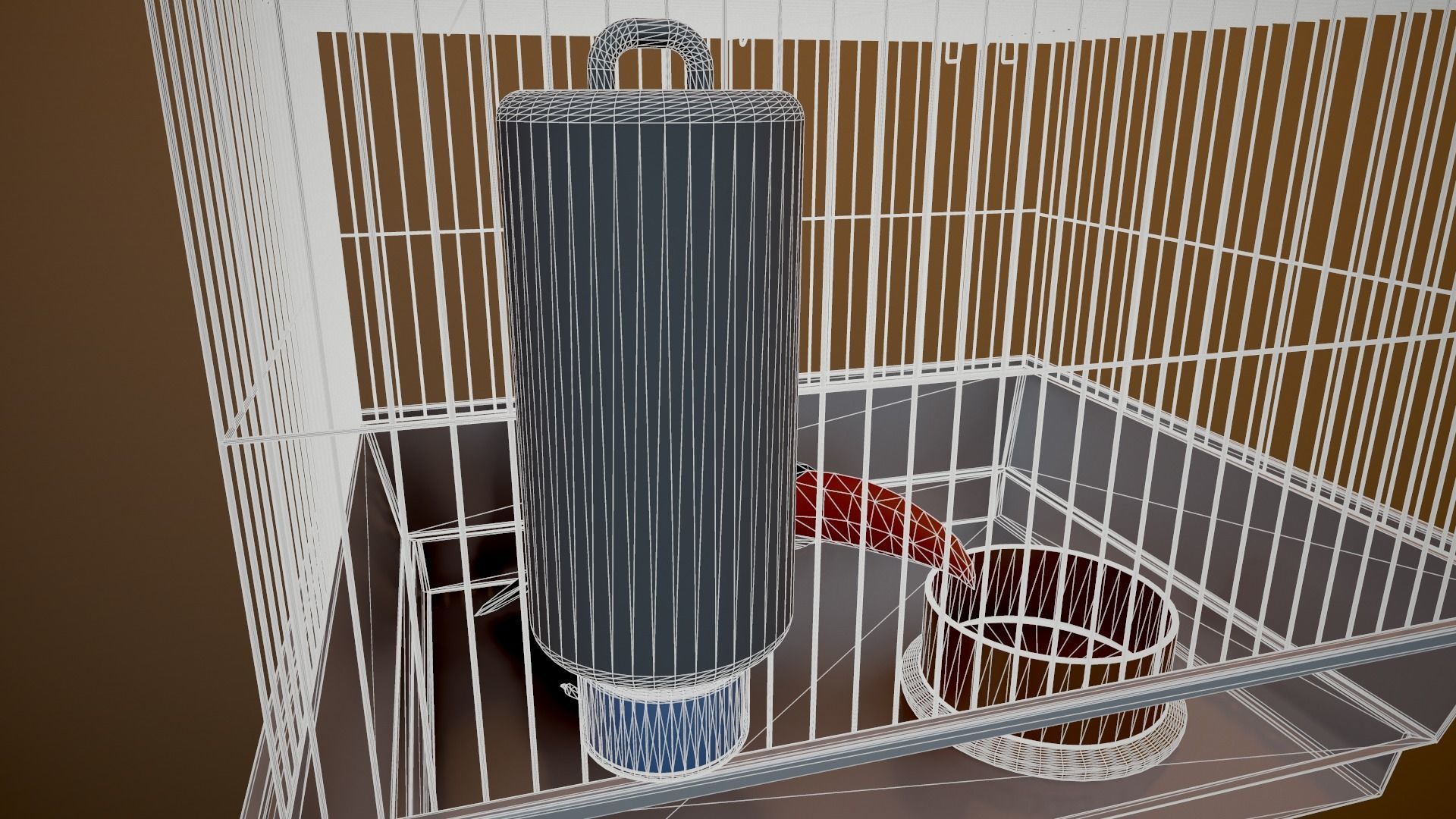Bird cage house 3D model_14