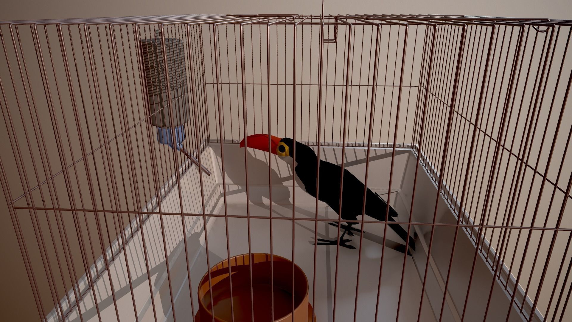 Bird cage house 3D model_12