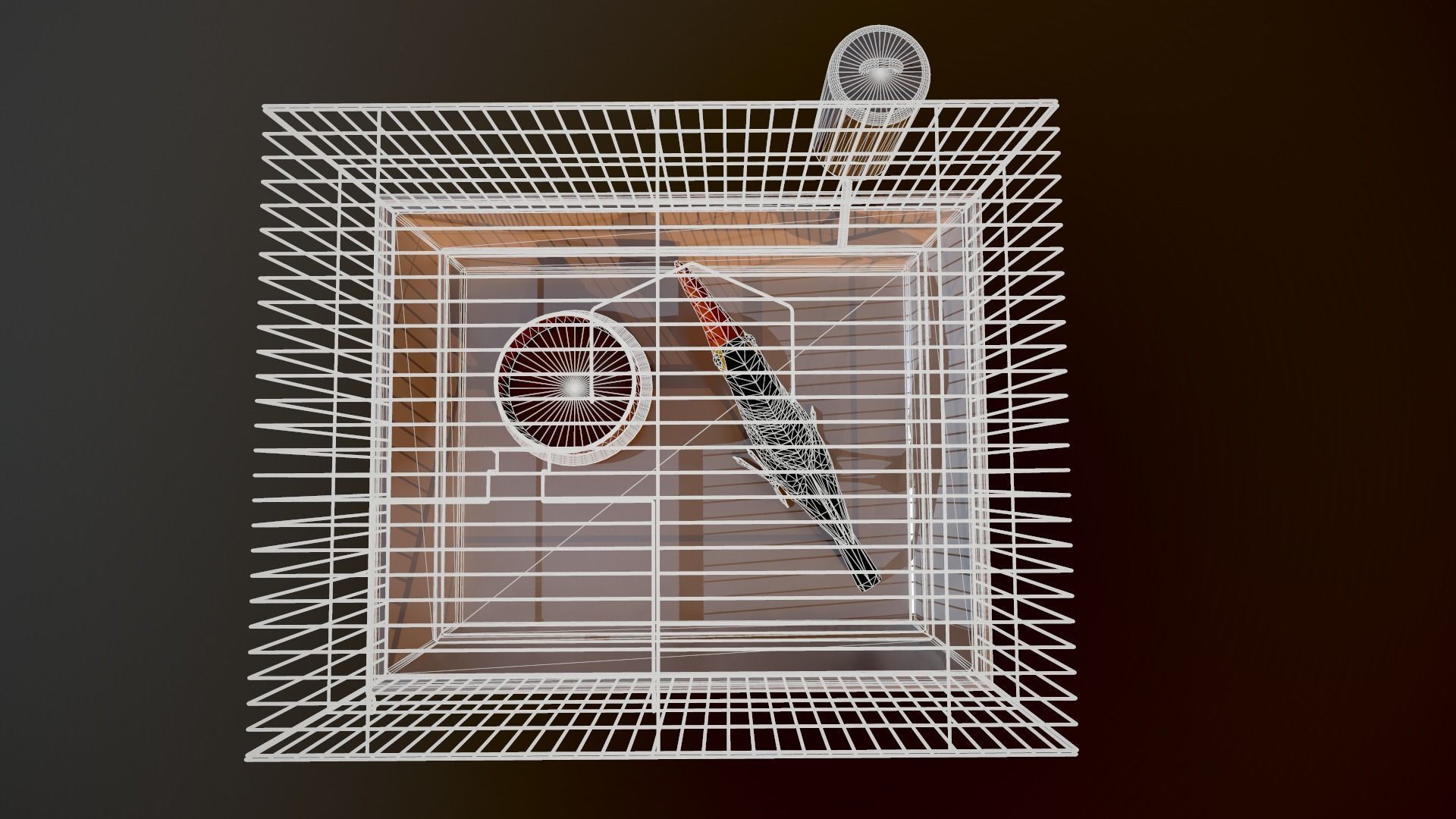 Bird cage house 3D model_7