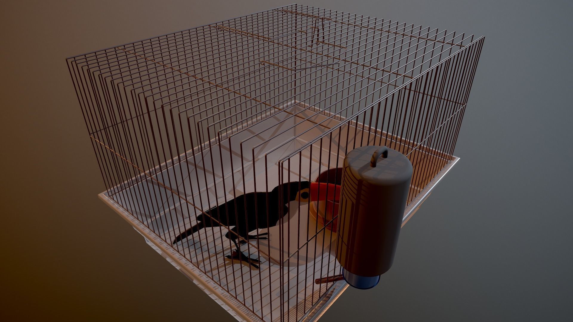 Bird cage house 3D model_19