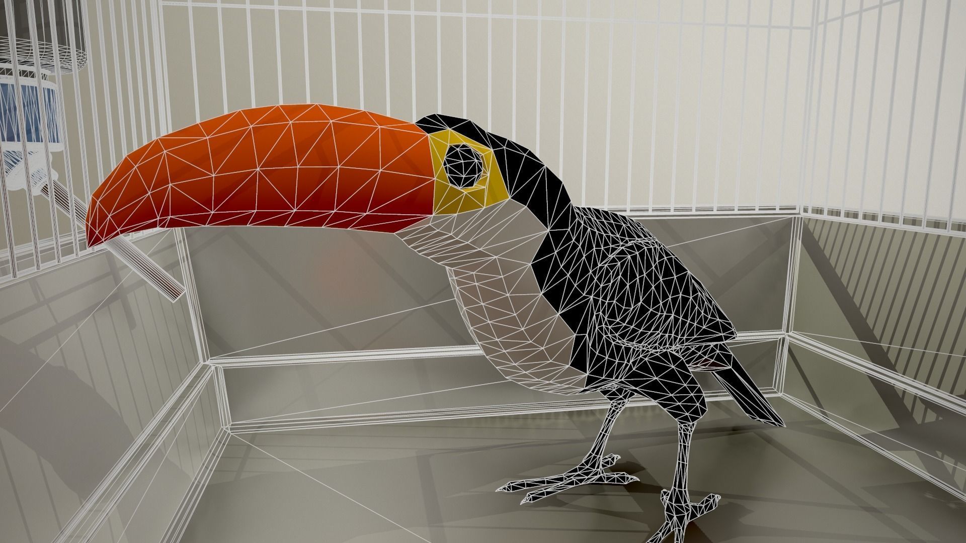 Bird cage house 3D model_3