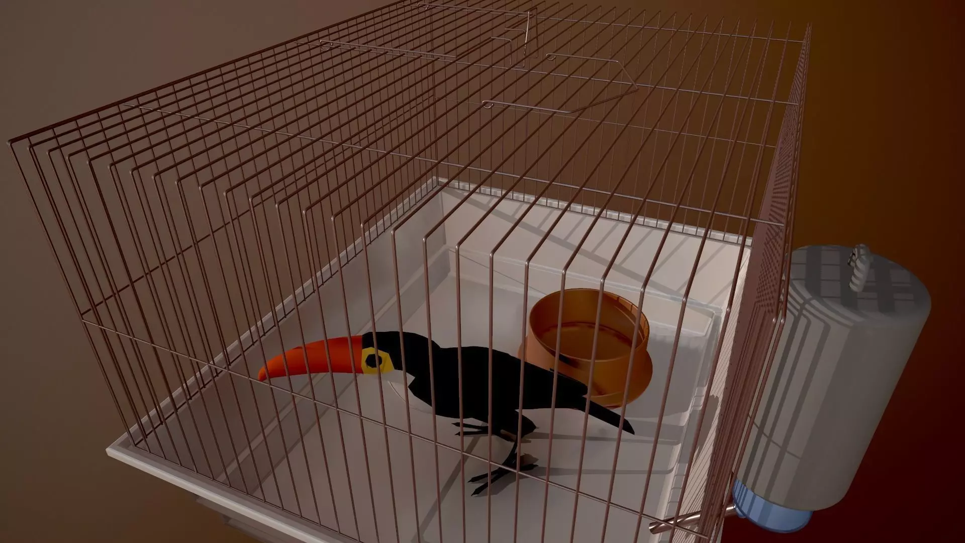 Bird cage house 3D model_0