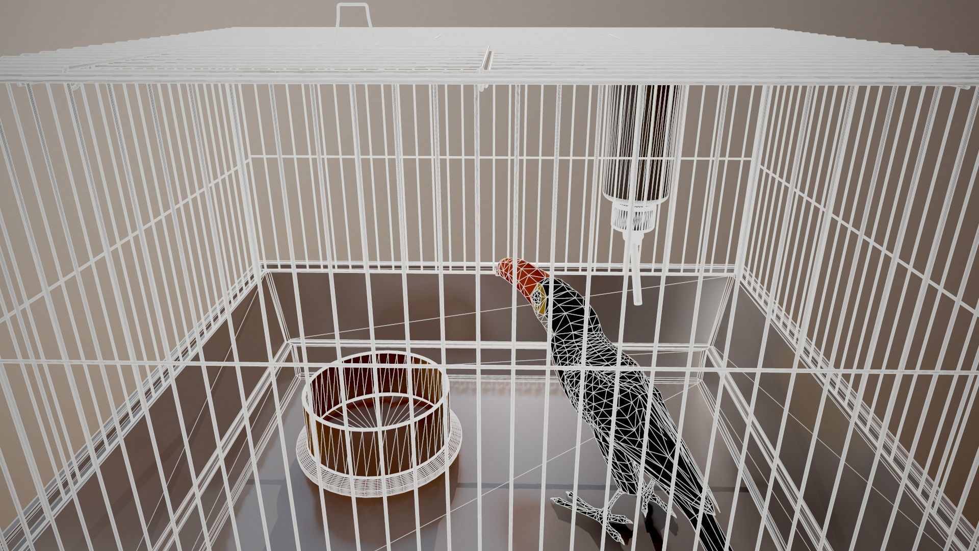 Bird cage house 3D model_11