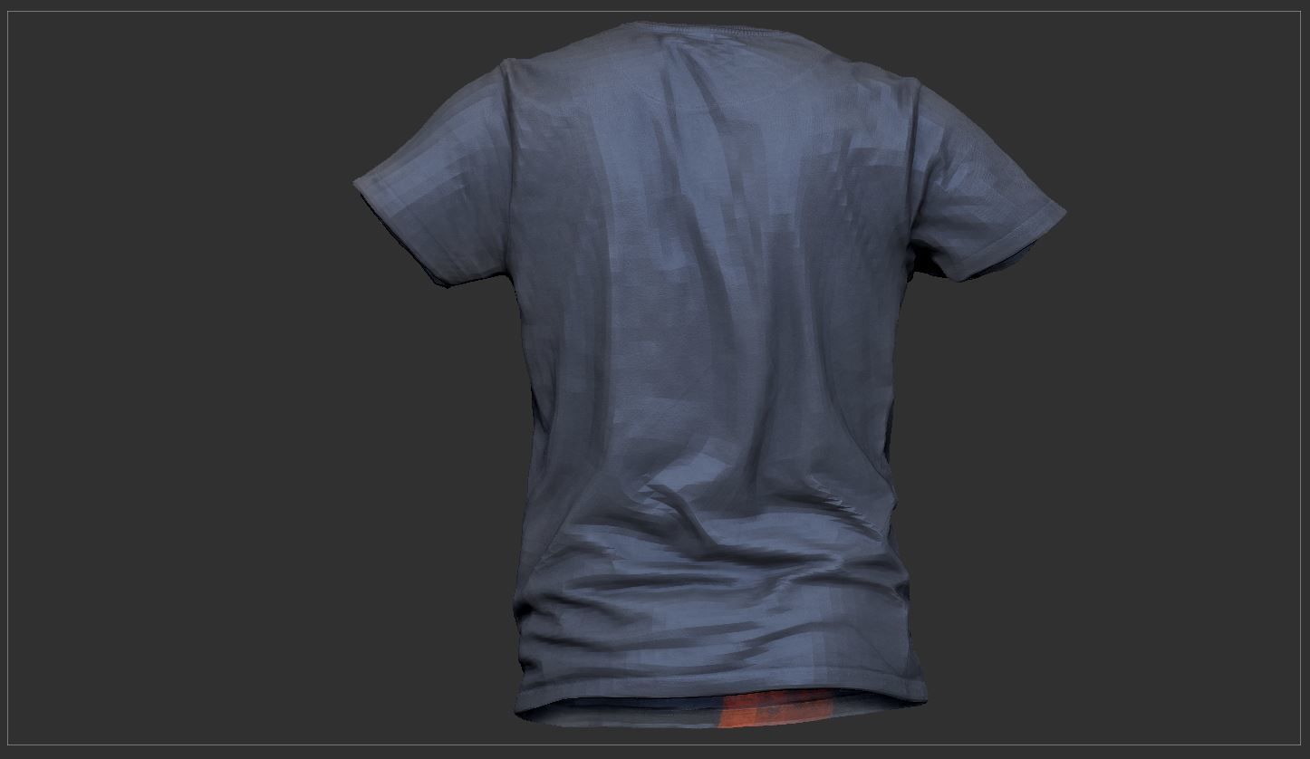 Blue shirt Low-poly 3D model_13