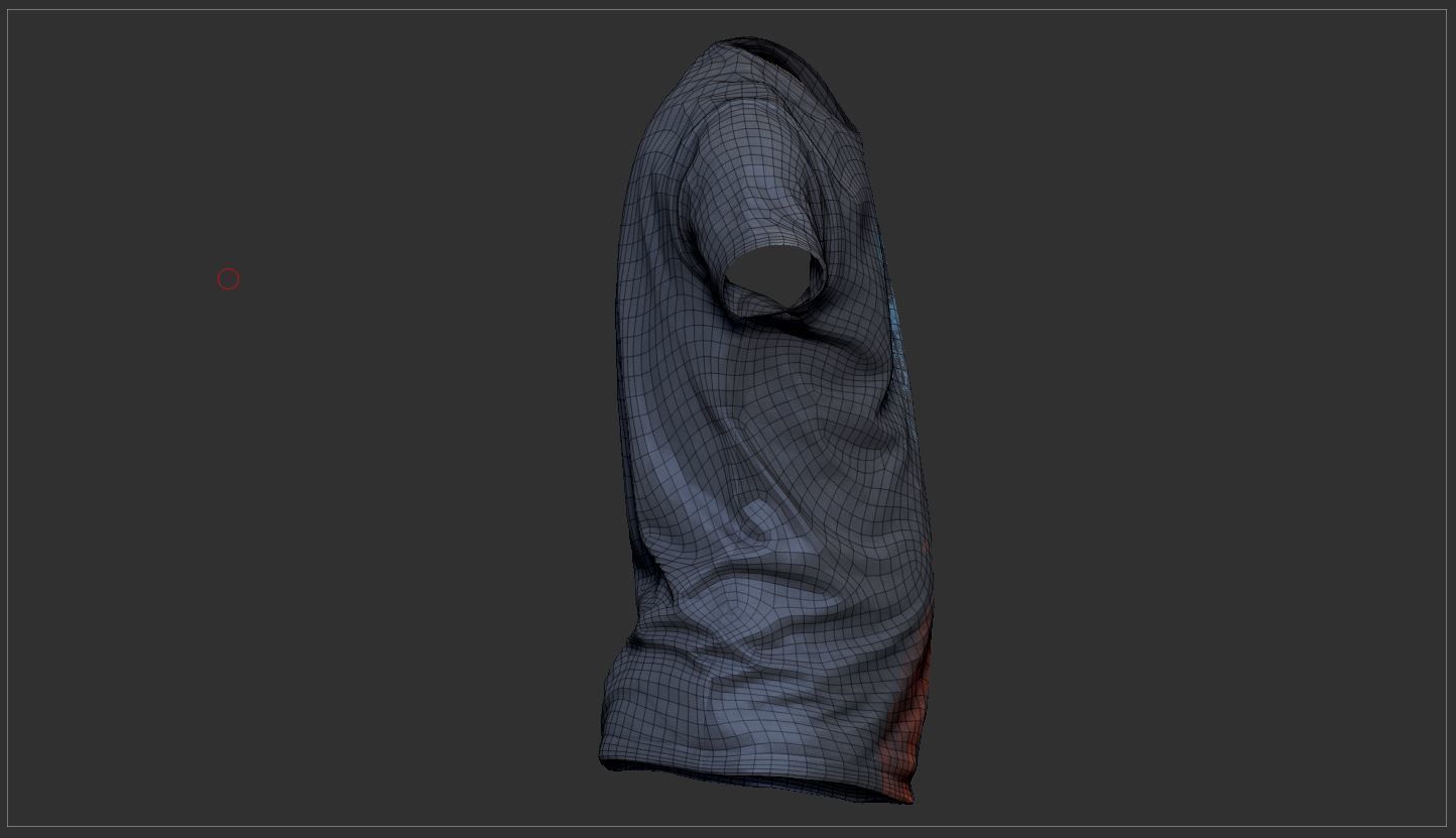 Blue shirt Low-poly 3D model_10