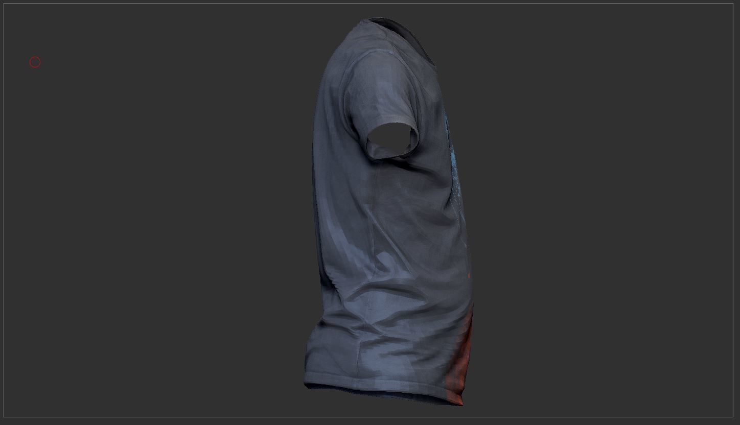 Blue shirt Low-poly 3D model_12