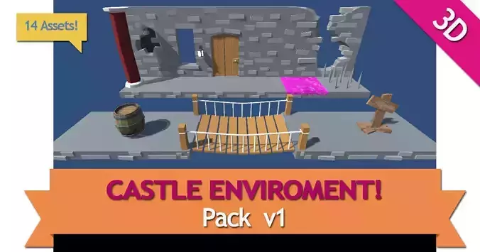 Castle Pack enviroment Low-poly 3D model