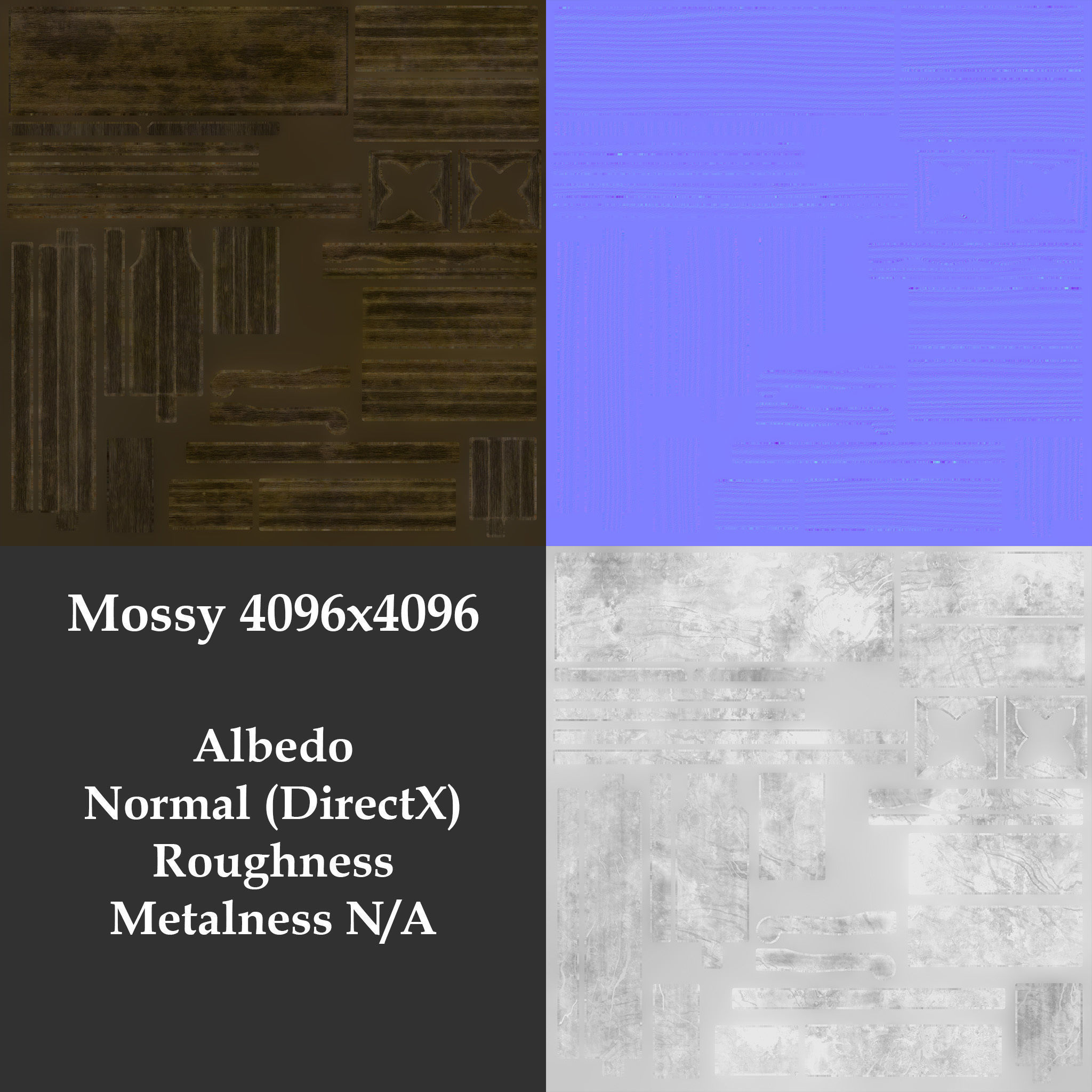 Antique Wooden Benches Low-poly 3D model_17