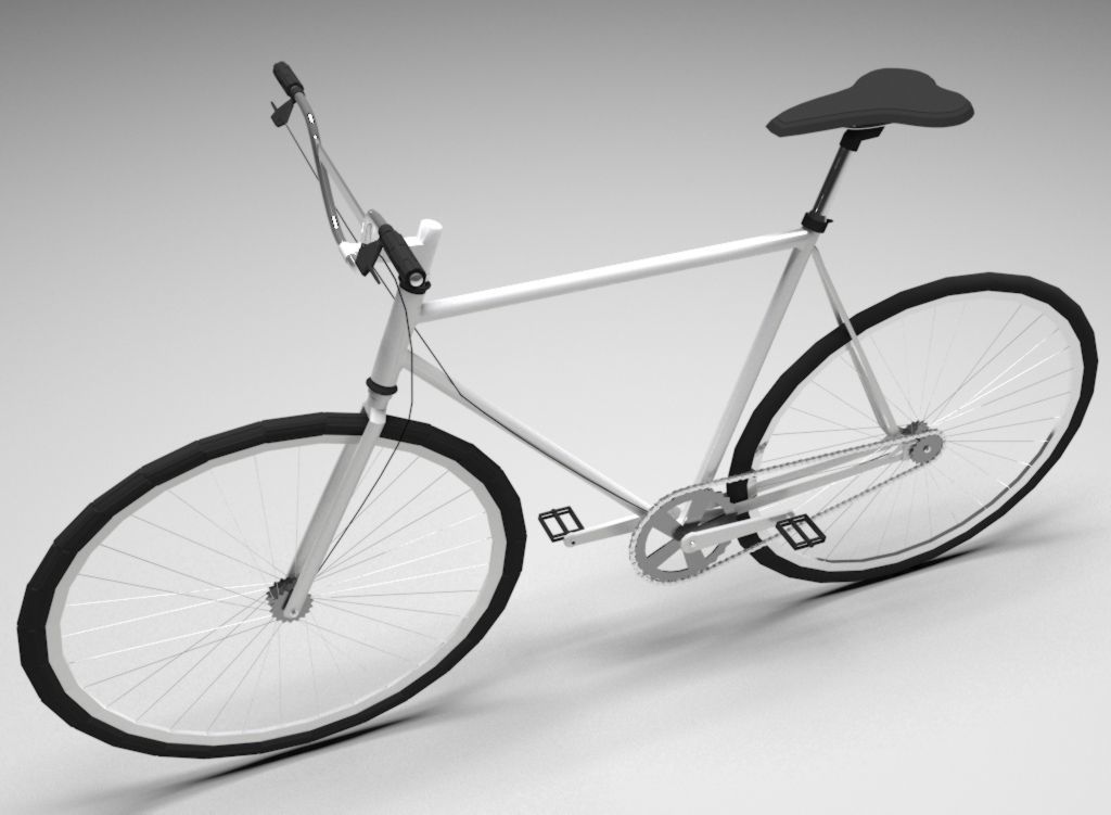 Bicycle Low-poly 3D model_4