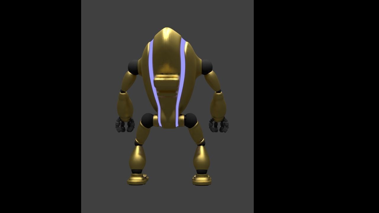 Custom Rigged Mech Low-poly 3D model_2