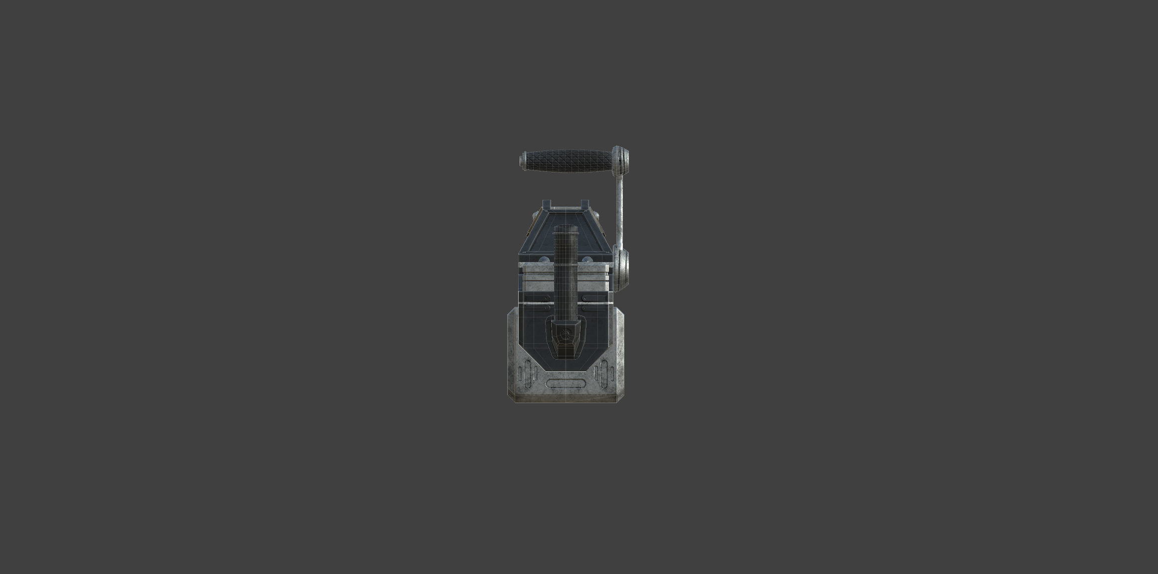 Futuristic minigun heavy weapon Low-poly 3D model_24
