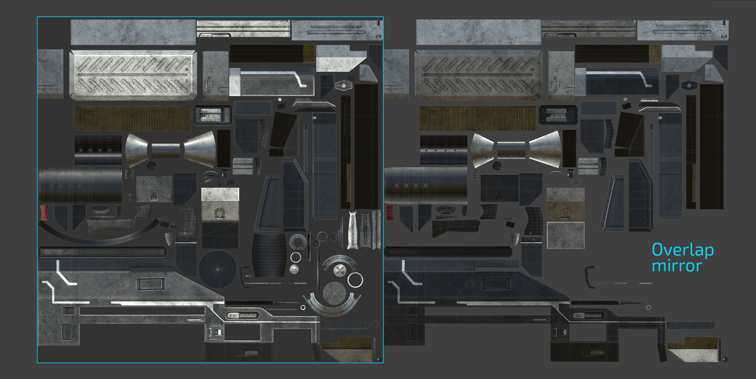 Futuristic minigun heavy weapon Low-poly 3D model_15
