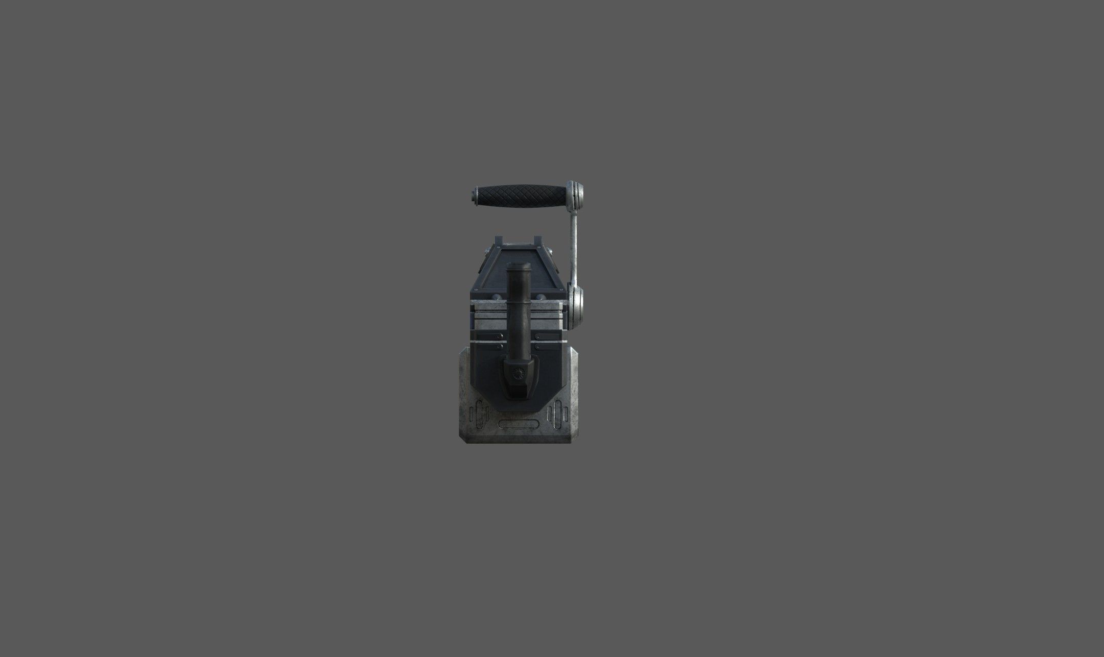 Futuristic minigun heavy weapon Low-poly 3D model_10