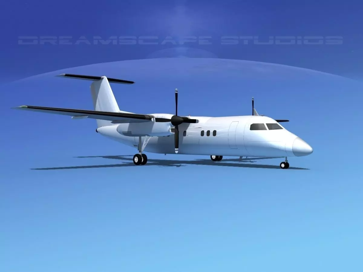 Dehaviland DHC-8 100 Unmarked 1 3D model