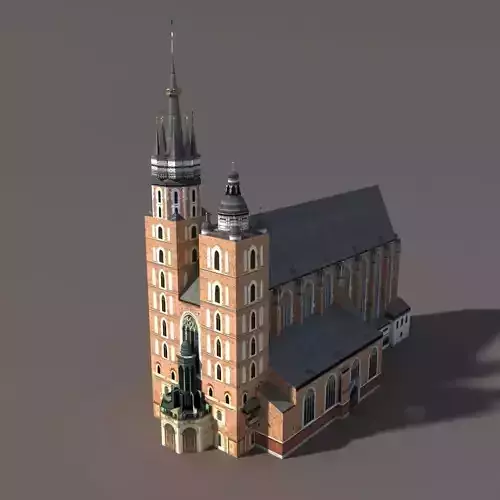 Church St Maria Low poly model Low-poly 3D model