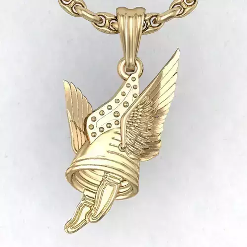 pendant gallic helmet with wings 3D print model